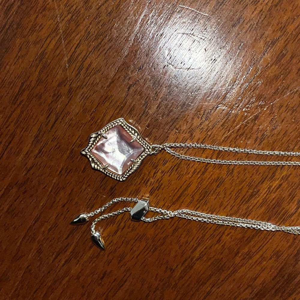Kendra Scott Adjustable Gold and Pink Pendant Necklace